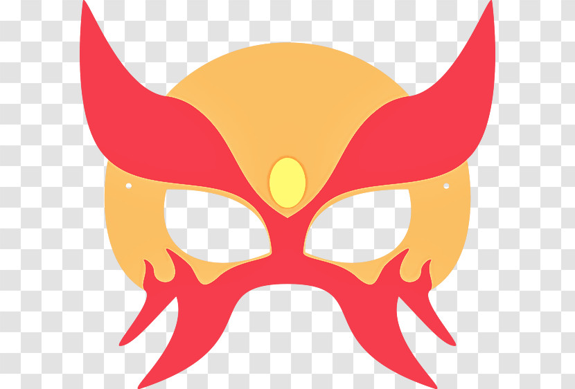 Red Cartoon Mouth Wing Mask Transparent PNG