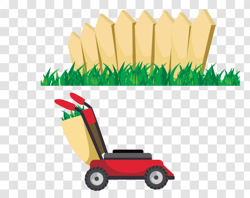 Garden Tool Gardening - Back - Fence And Grass Lawn Mower Transparent PNG