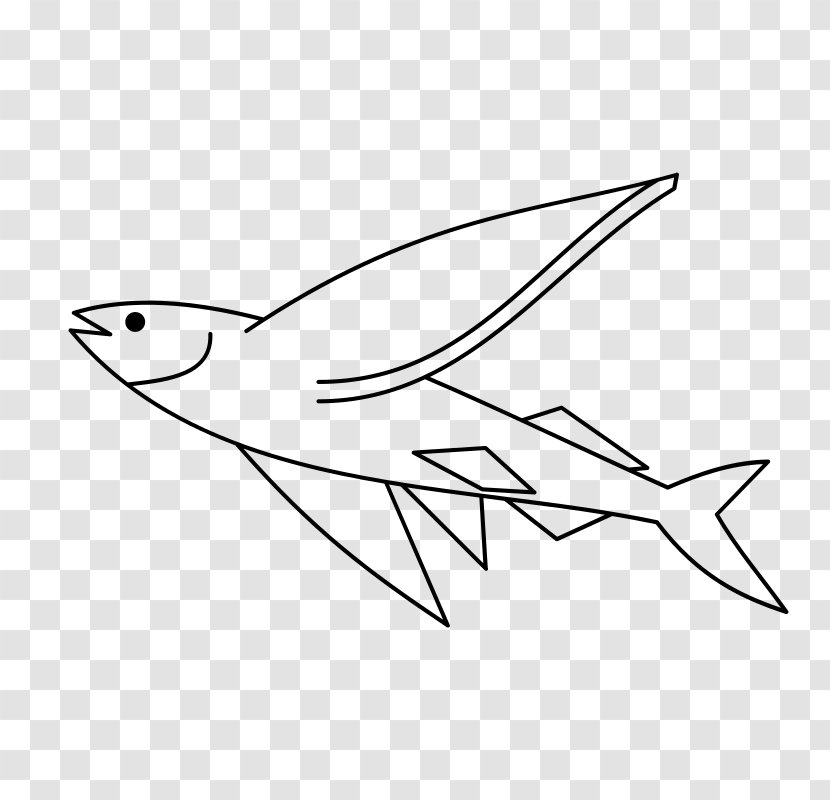 Flying Fish Clip Art - Point - Shark Cartoon Transparent PNG