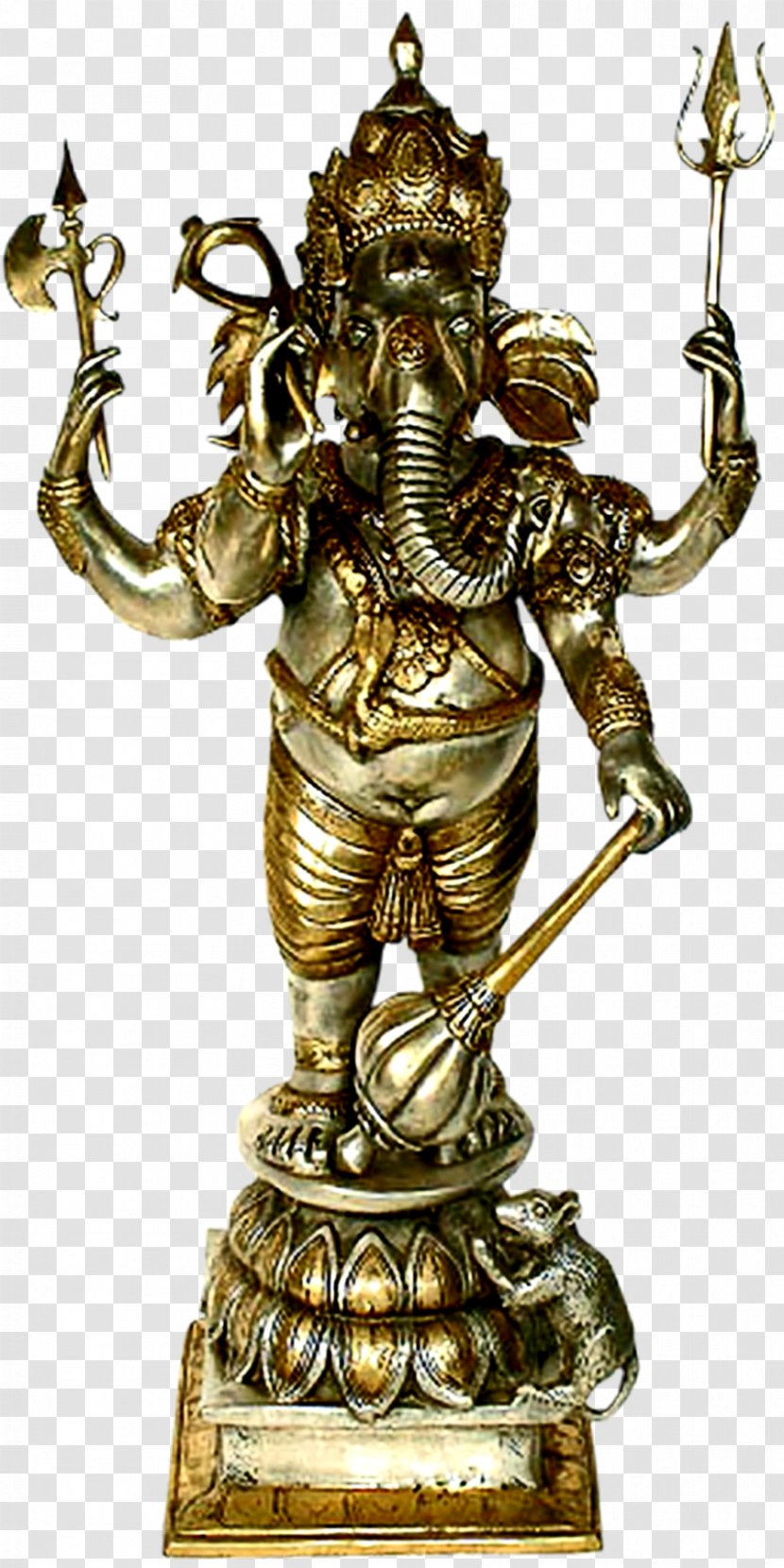 Ganesha Shiva Statue Bhairava Trimurti - Brass Transparent PNG