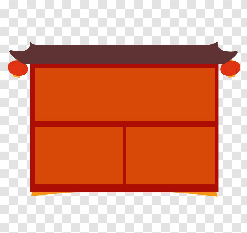 Download Icon - Yellow - Red Frame House Transparent PNG