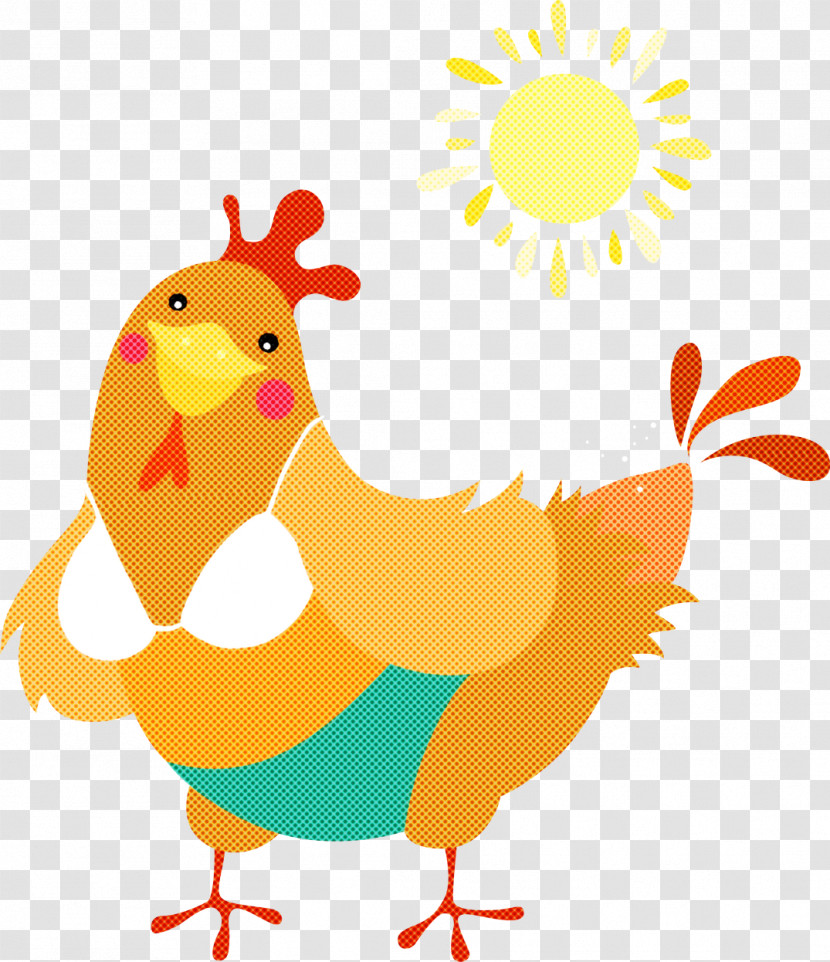 Chicken Rooster Cartoon Bird Livestock Transparent PNG