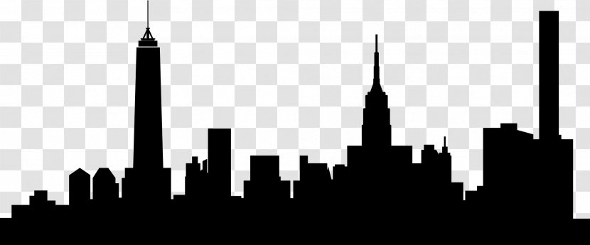 Queens Skyline Skyscraper Silhouette Photography - Monochrome - City Transparent PNG