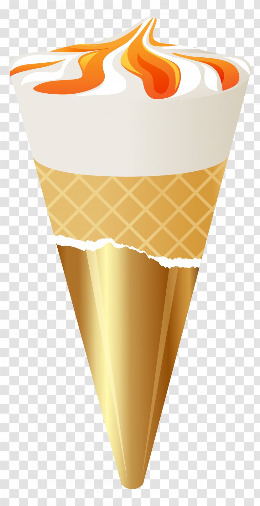 Ice Cream Cone Sundae Strawberry - Transparent Clip Art Image Transparent PNG