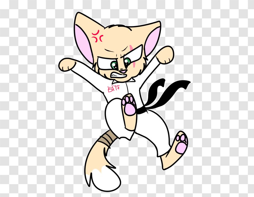 Whiskers Cat Drawing Karate Clip Art - Cartoon Transparent PNG