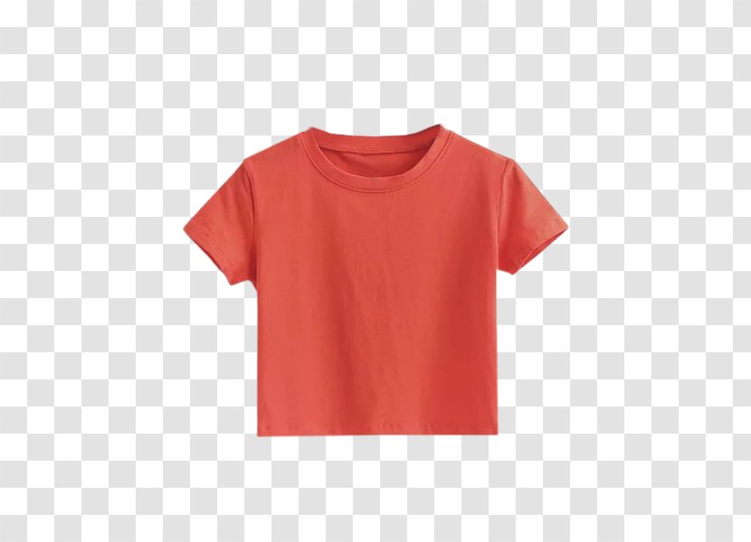 T-shirt Red Clothing Sleeve - Crew Neck - Jacinth Transparent PNG