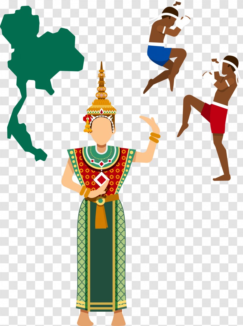 Bangkok Map Royalty-free - Pattern - Muay Thai Buddhism Cartoon Vector Material Transparent PNG