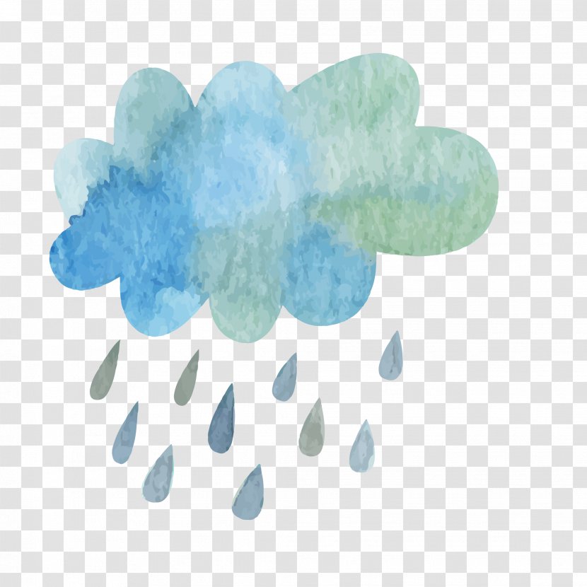 Cloud Rain - Art - Watercolor Clouds Transparent PNG