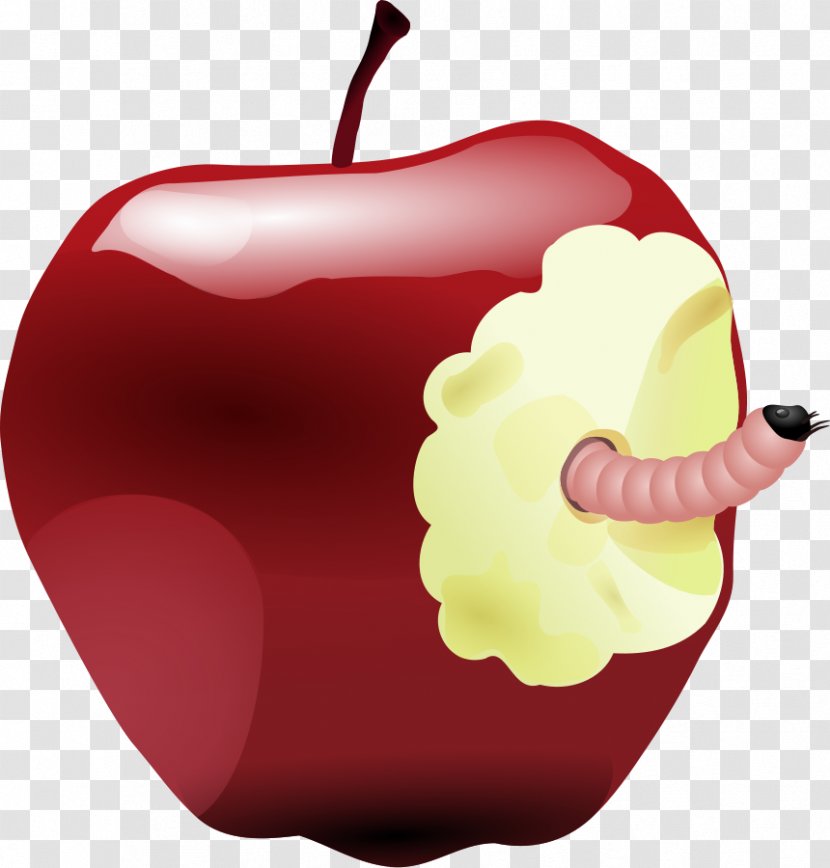 Worms 4 Clip Art - Red - Apple Worm Cliparts Transparent PNG