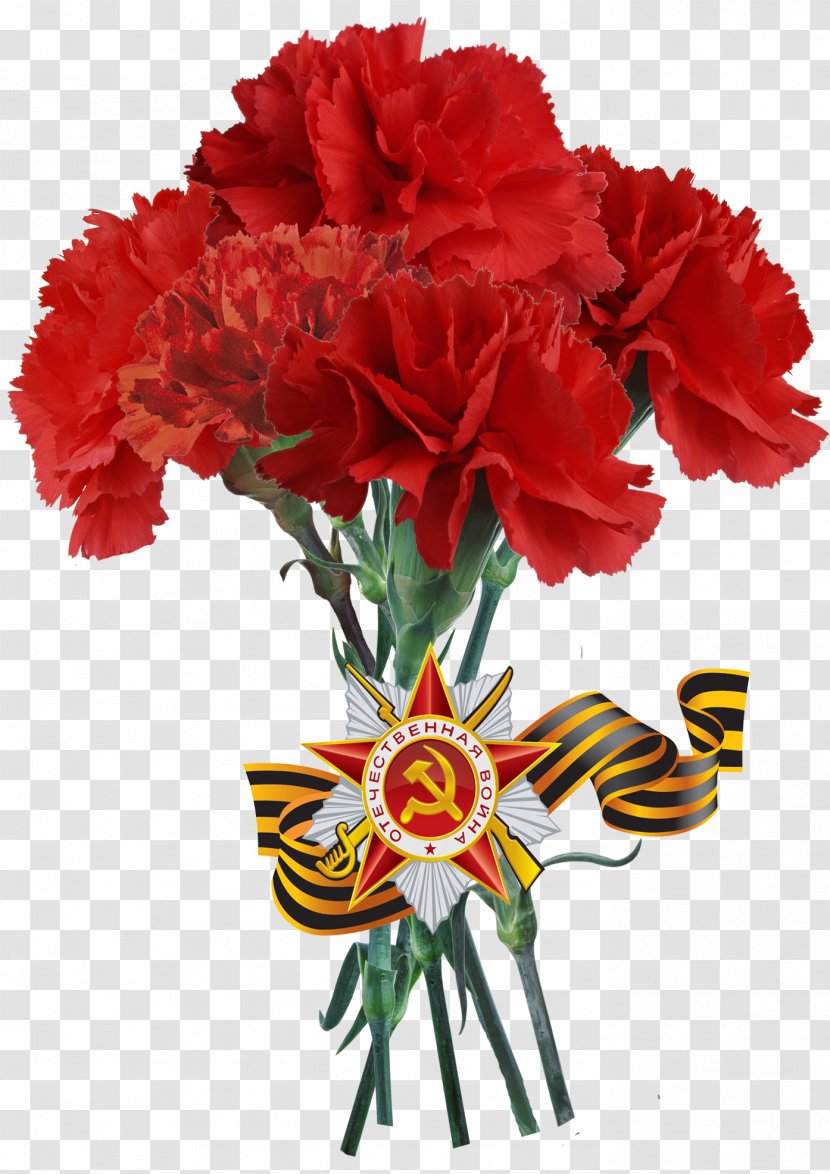 Victory Day Carnation Cut Flowers Floral Design - Flower Bouquet Transparent PNG