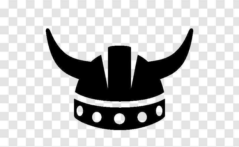 Viking Horned Helmet Clip Art - Black And White Transparent PNG