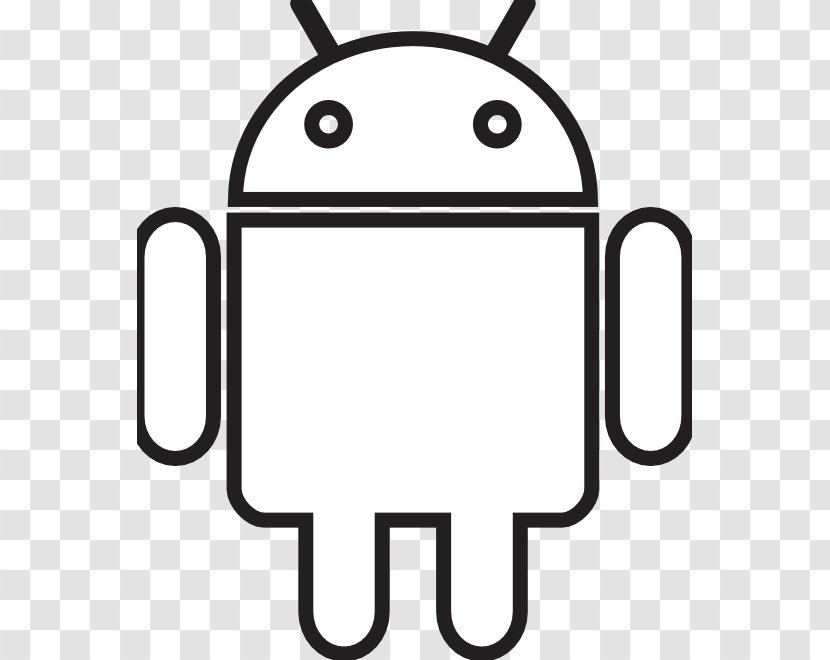 Black And White Line Art Droid Clip - Android - Cliparts Transparent PNG