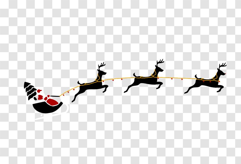 Rudolph Reindeer Santa Claus Clip Art - S - Giving Gifts Picture Material Transparent PNG