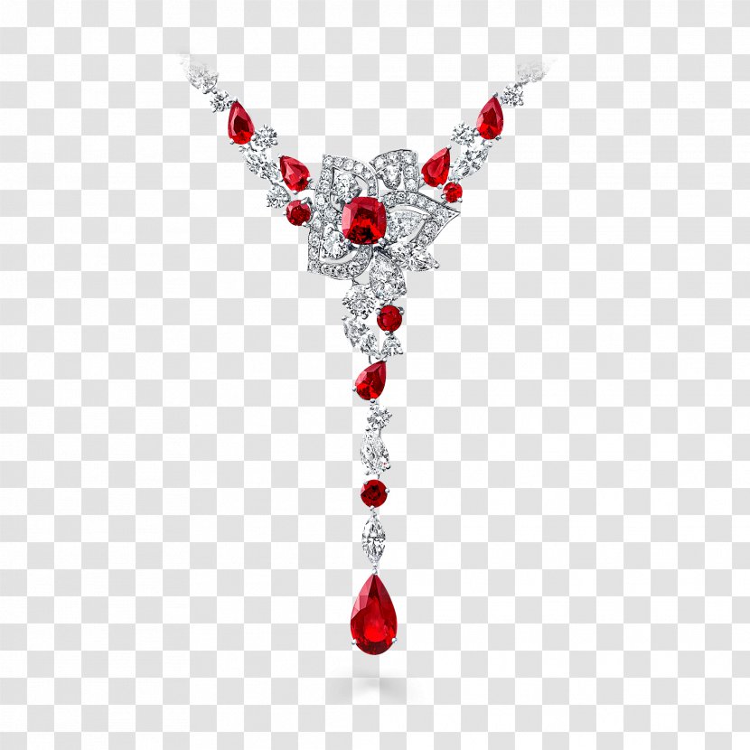 Jewellery Necklace Gemstone Ruby Graff Diamonds - Diamond Transparent PNG