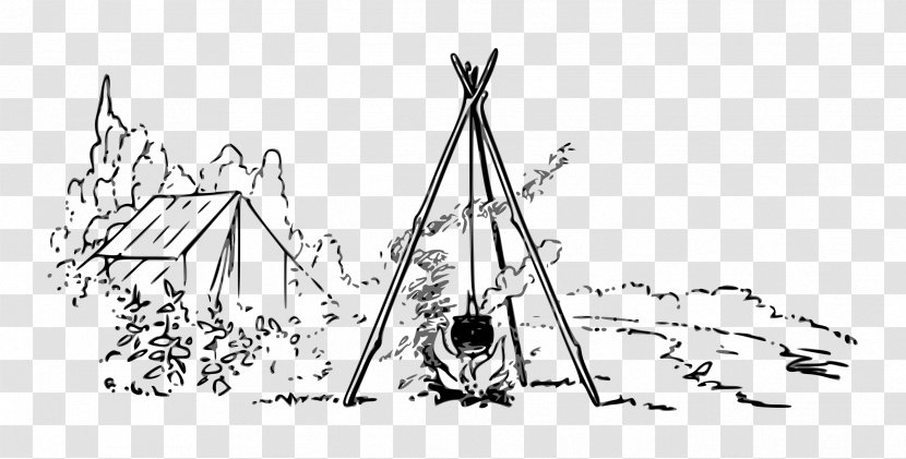 Campfire Drawing Sketch - Line Art Transparent PNG