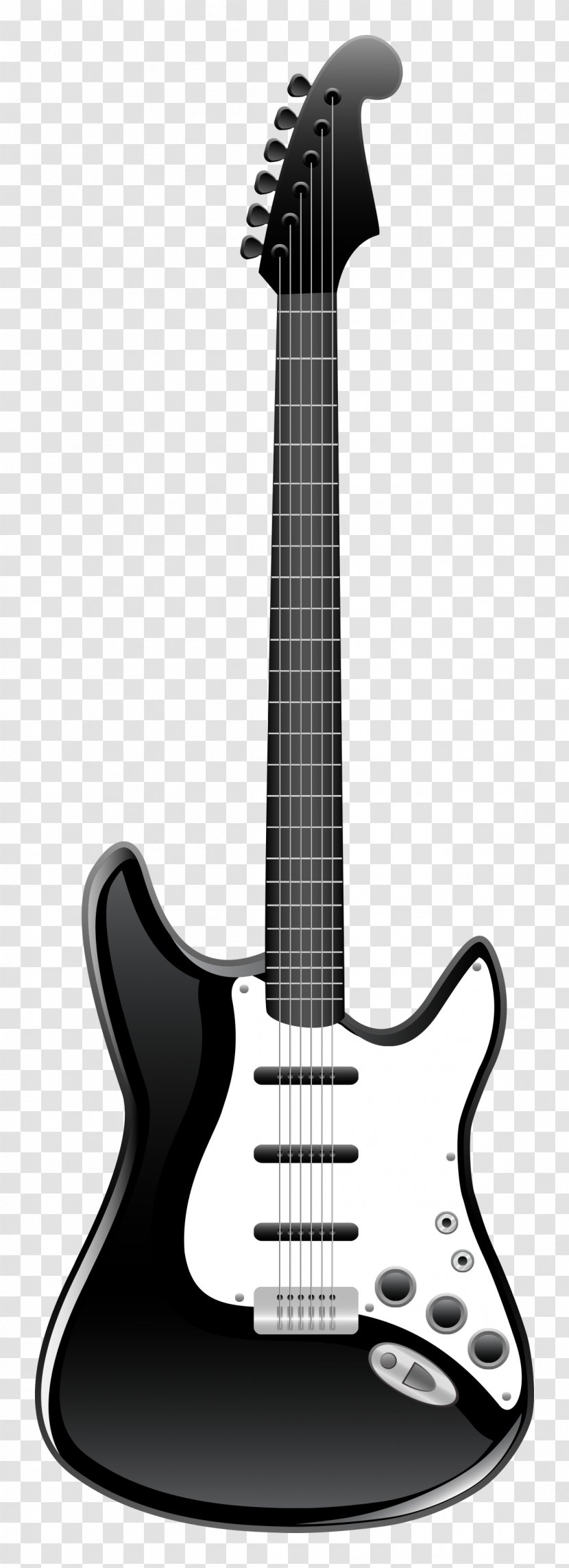 Acoustic Guitar Electric Black And White Clip Art - Heart - Vector Musical Instruments Transparent PNG