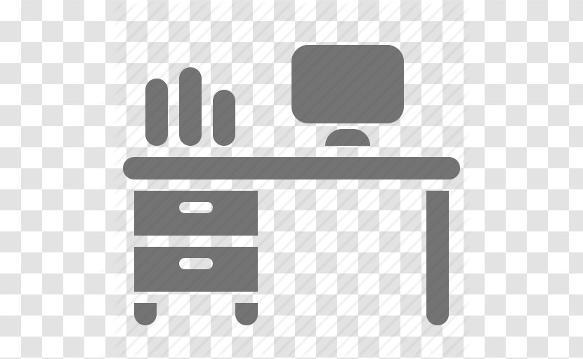 Table Computer Desk Office - Drawing Vector Transparent PNG
