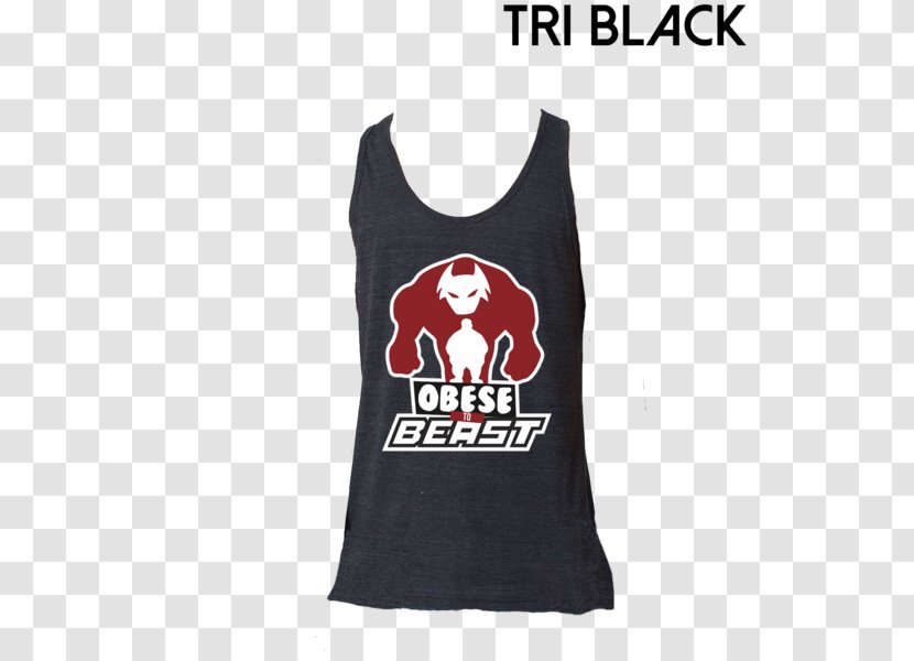 Gilets T-shirt Obesity Sleeveless Shirt - Black Transparent PNG