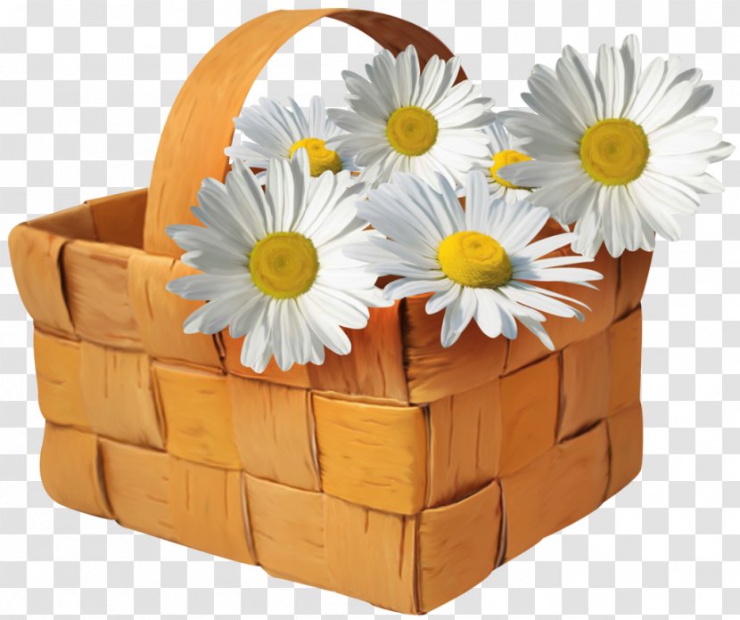 Basket Clip Art - Decoupage - Large Transparent With Daisies Clipart Transparent PNG