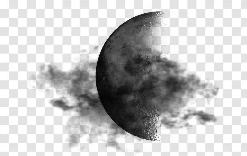 Moon Desktop Wallpaper Cloud Black And White Sky - Night Transparent PNG