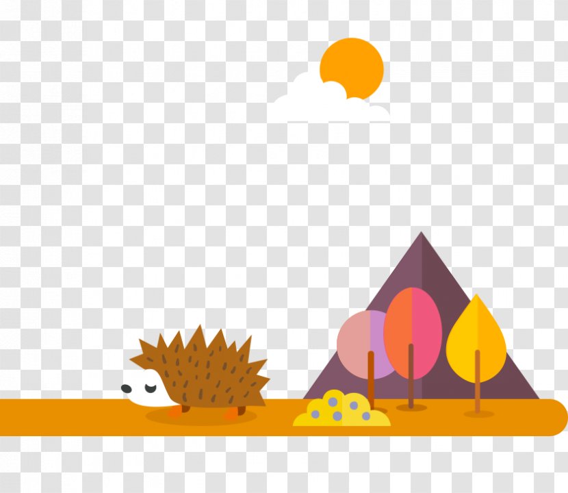 Hedgehog - Yellow - Vector Transparent PNG