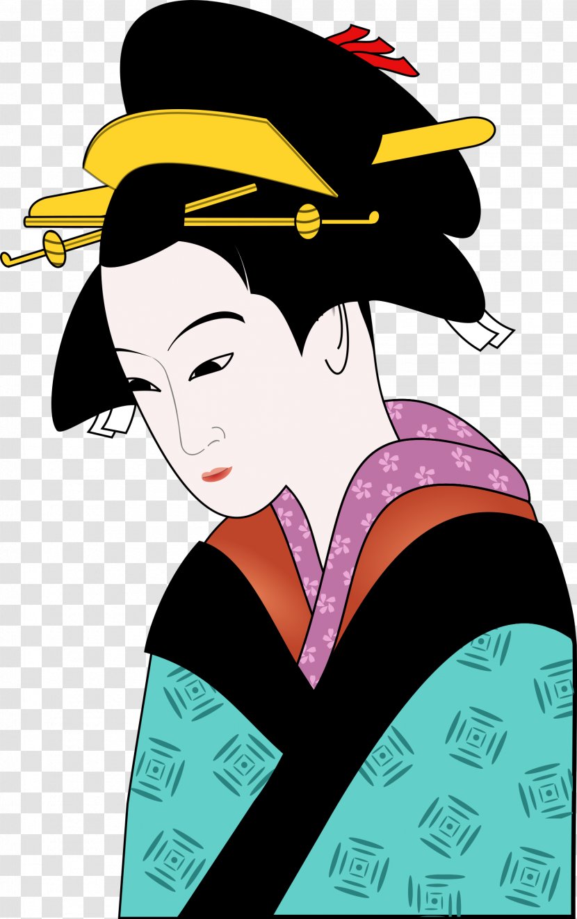 Japan Woman Geisha Clip Art - Heart - Kimono Transparent PNG