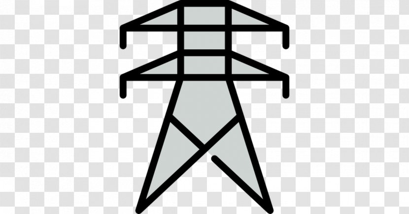 Electric Power Transmission Tower Overhead Line Electricity - Black And White - High Voltage Transparent PNG