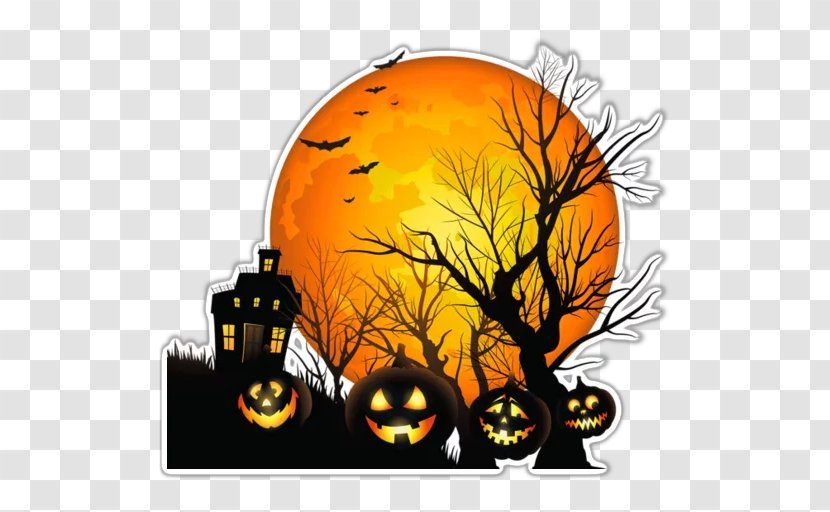 The Halloween Tree Jack-o'-lantern Haunted House Clip Art - Jack O Lantern Transparent PNG