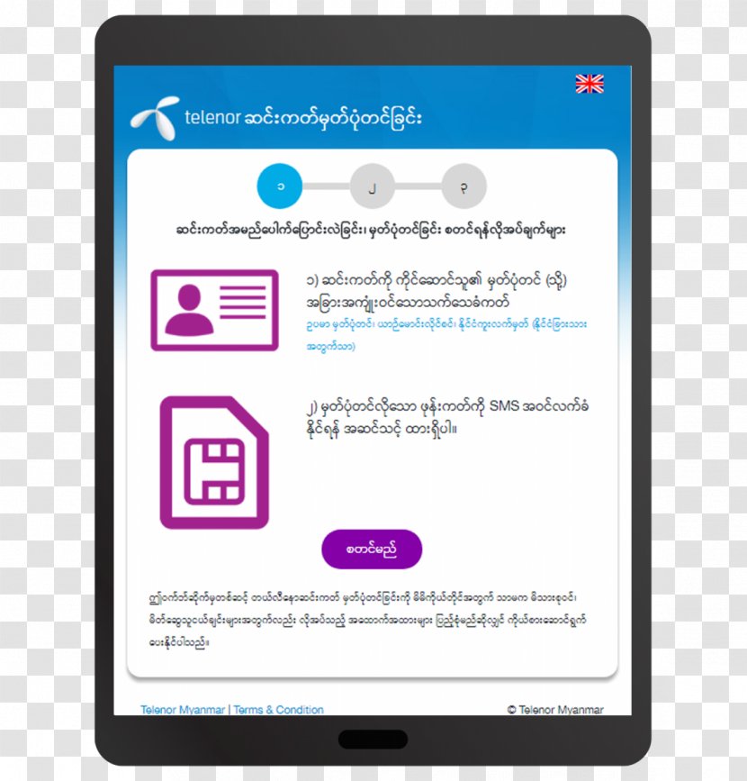 Burma Telenor Myanmar Subscriber Identity Module Mobile Service Provider Company - Ownership - Corporate Card Transparent PNG