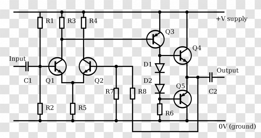 Amplifier Electronic Circuit Electronics Diagram Bipolar Junction Transistor - Tree - Short Transparent PNG