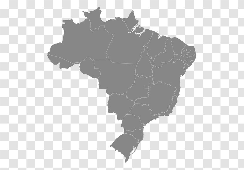 Brazil Map Royalty-free - Black And White Transparent PNG