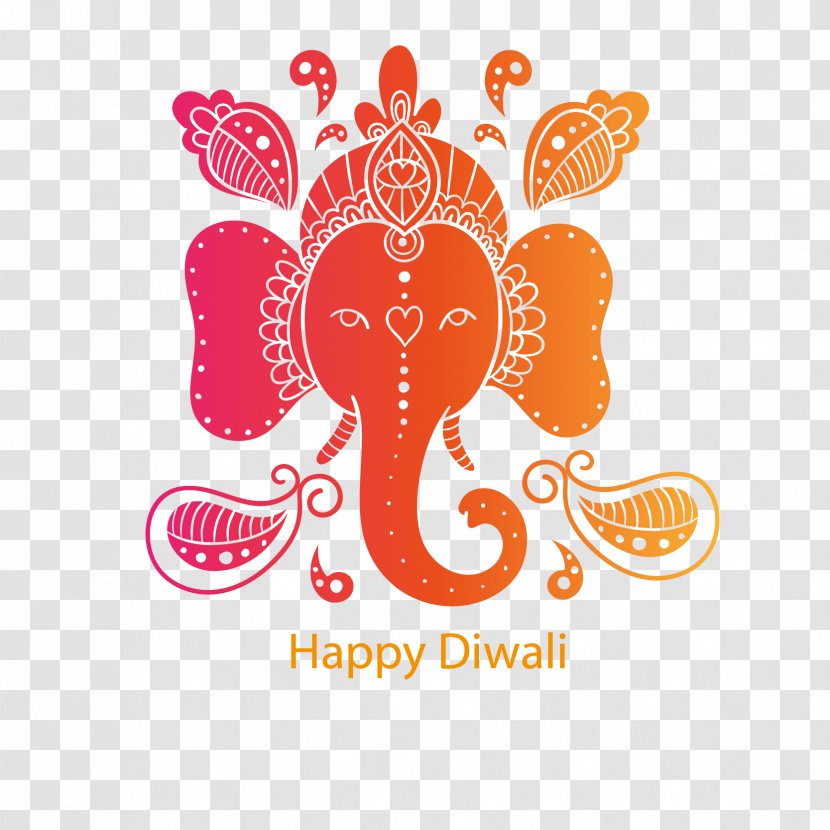 Diwali Elephant - Holiday - Colorful Background Template Download Transparent PNG