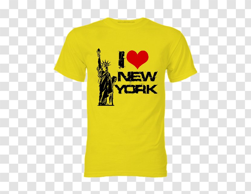 Printed T-shirt Printing Clothing - Yellow - I Love New York Transparent PNG