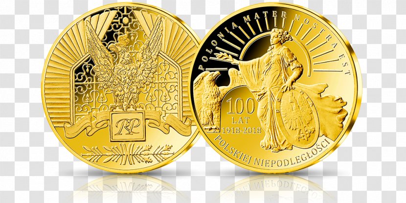 Poland Obchody 100-lecia Odzyskania Niepodległości Przez Polskę Coin Gold Medal - Virgin Mary Transparent PNG
