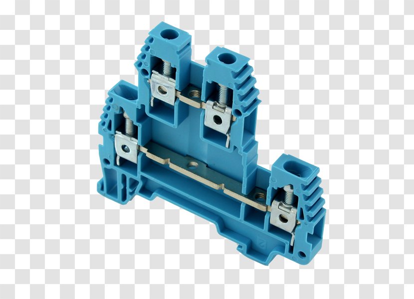 Screw Terminal DIN Rail Clamp - Electrical Connector - Double Transparent PNG