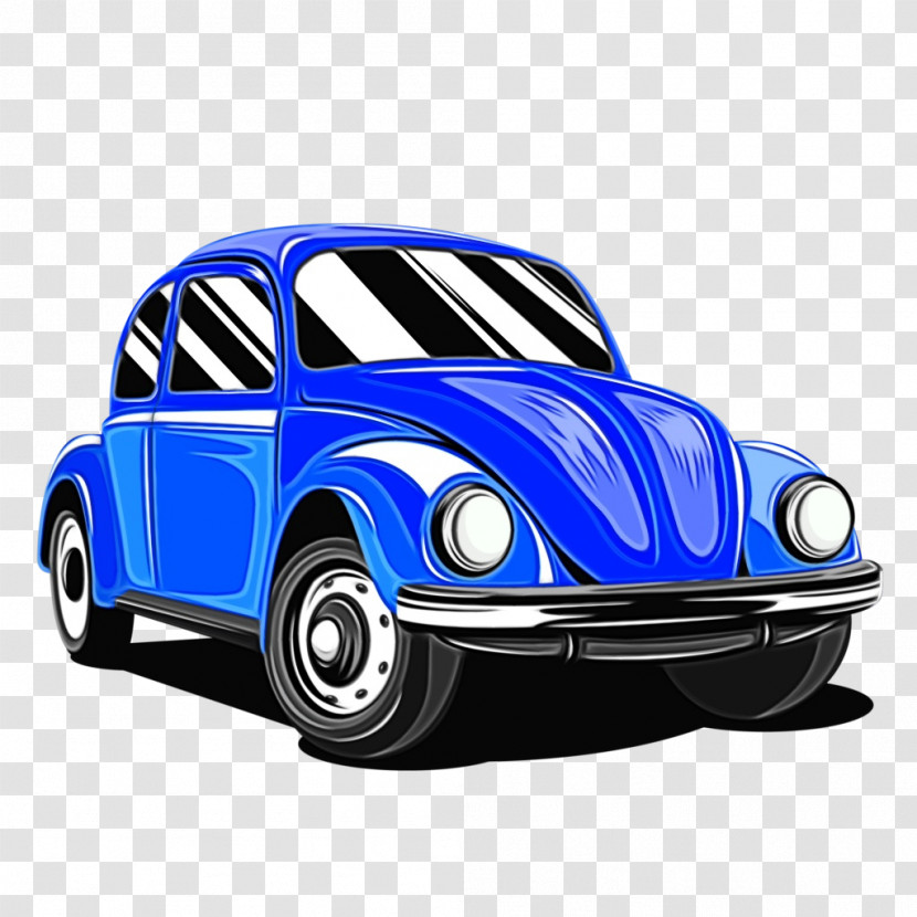 Car Vehicle Blue Vintage Car Volkswagen Beetle Transparent PNG