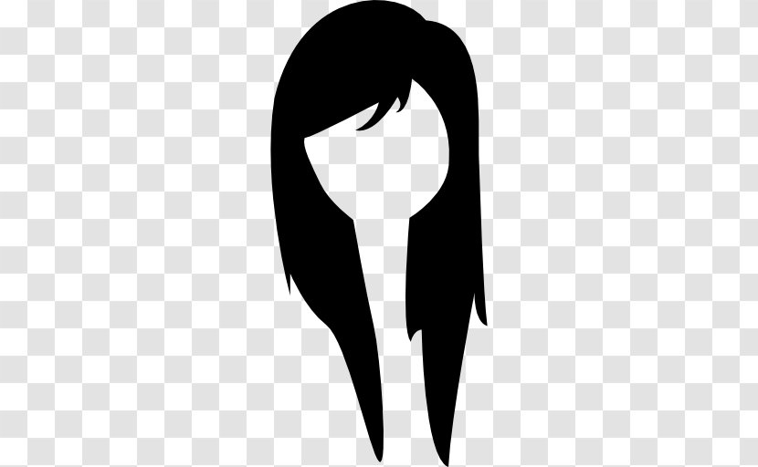 Long Hair Woman Black Wig - Cartoon Transparent PNG