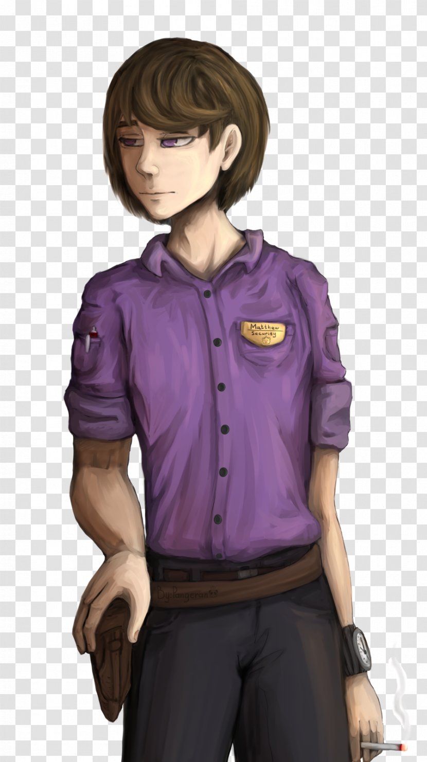 Shirt Purple Sleeve Boy - Five Nights At Freddy's Guy Transparent PNG
