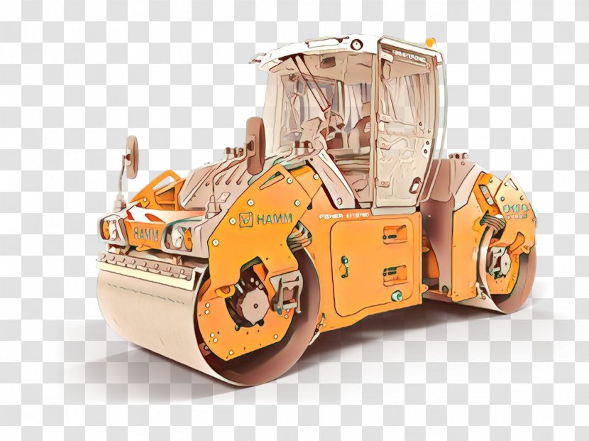 Construction Equipment Vehicle Road Roller Bulldozer Compactor - Machine Transparent PNG