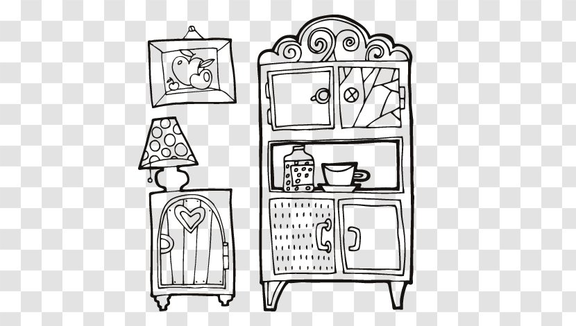 Drawing Furniture Painting Coloring Book Living Room - Drawer - Sitting Transparent PNG