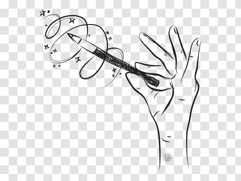 Drawing Thumb Magic Line Art - Silhouette - Pencil Transparent PNG