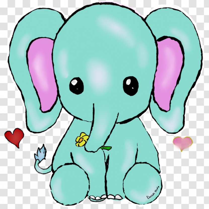 Kitten Kavaii Elephant Cuteness Drawing - Flower - Kawaii Transparent PNG