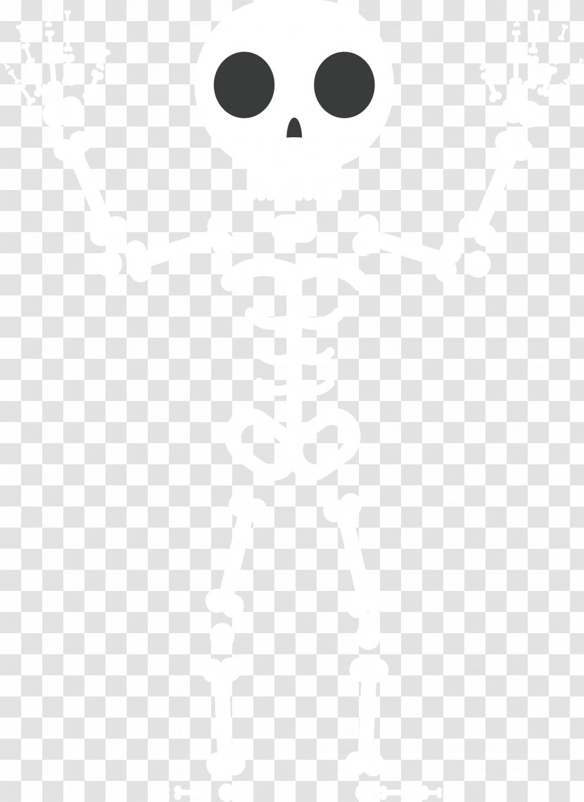 Black And White Textile Animal Pattern - Skeleton Monster Transparent PNG