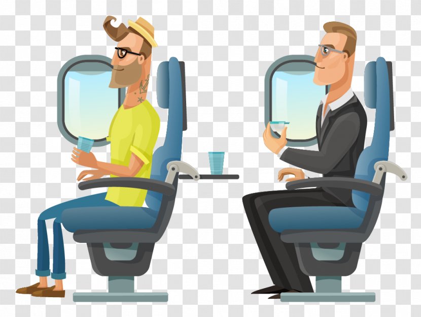Airplane Passenger Clip Art - Furniture - Cartoon Person Sitting On The Chair Transparent PNG