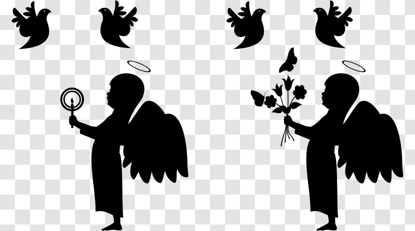 Silhouette Child Angel - Fictional Character Transparent PNG