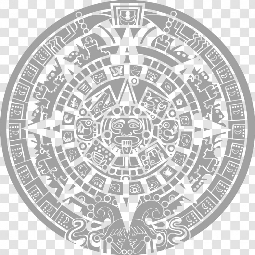 Aztec Calendar Stone Maya Civilization - Coloring Book Transparent PNG