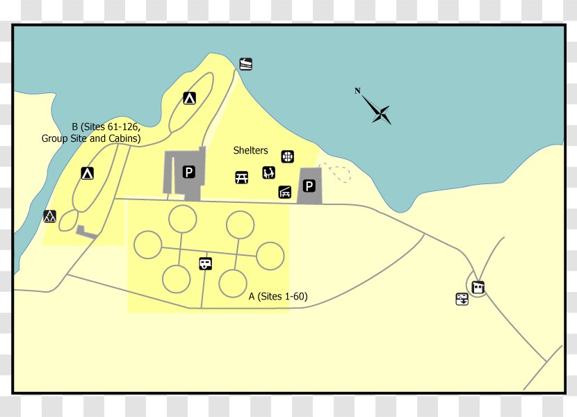 Potholes State Park Shawnee Trail Map - Yellow Transparent PNG