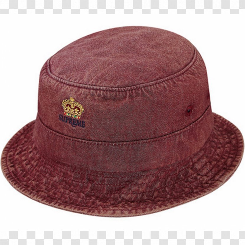 Bucket Hat Denim Supreme Red - Cotton Transparent PNG