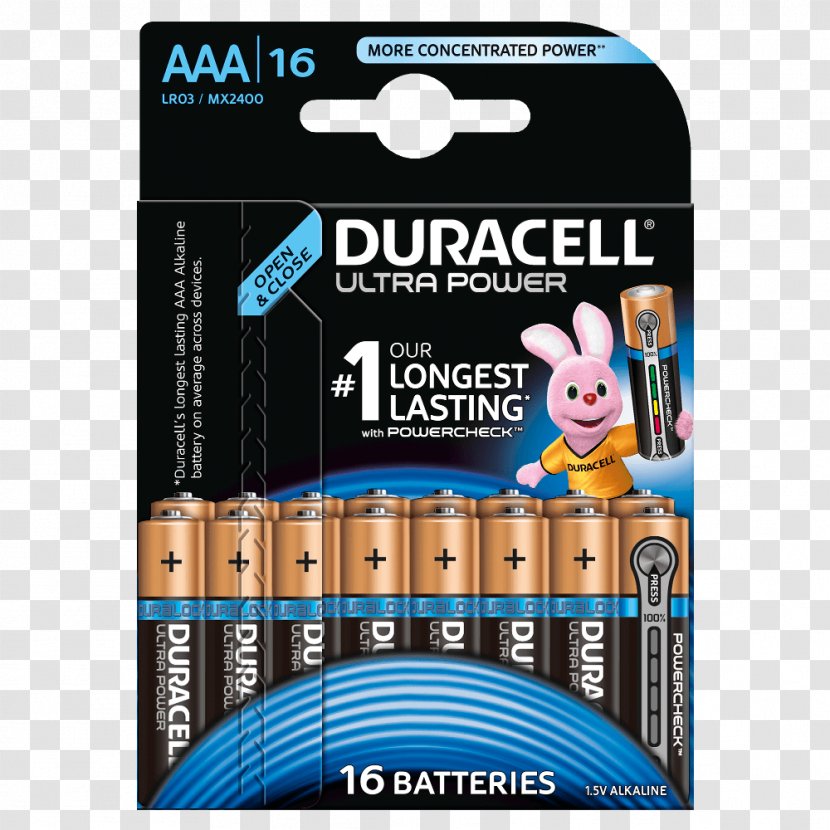 AAA Battery Duracell Alkaline Electric Transparent PNG