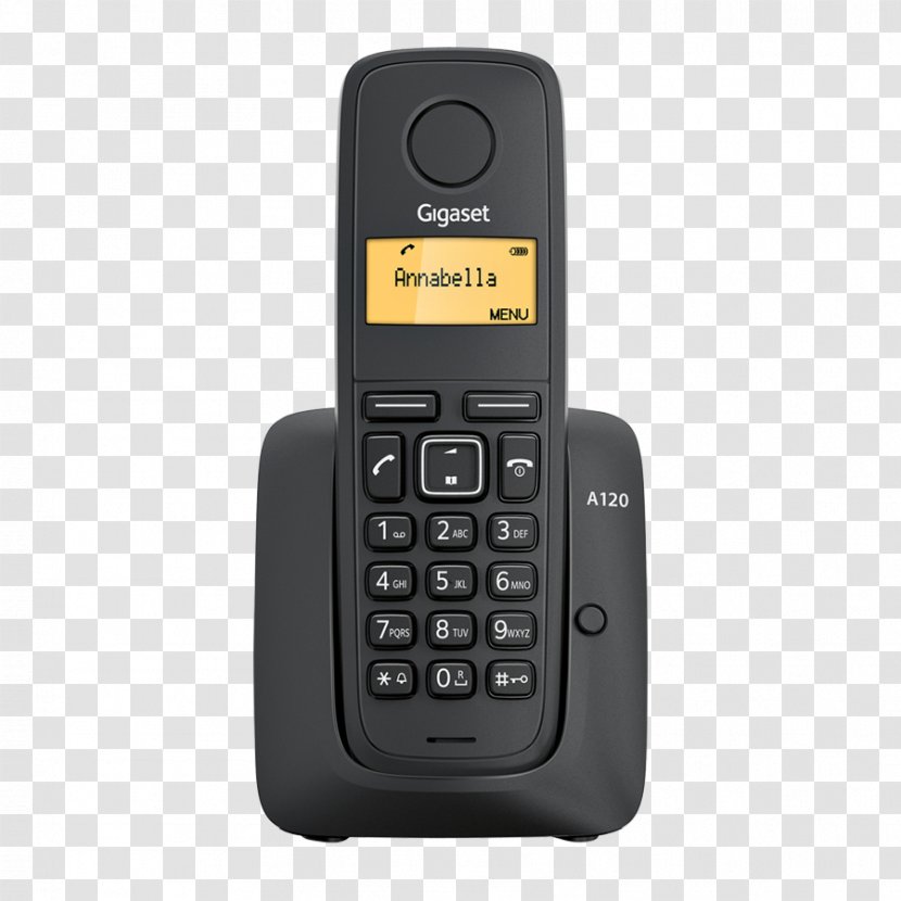 Gigaset Communications Digital Enhanced Cordless Telecommunications Telephone A120 - A220 Black - Telecomunication Transparent PNG
